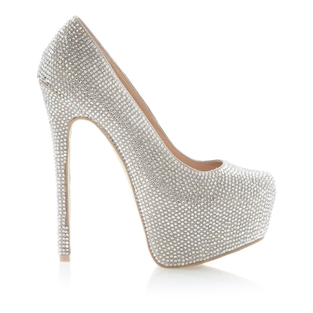 🎉 HP! 6X!! 🎉 Champagne Embellished Rhinestone Heels ✨